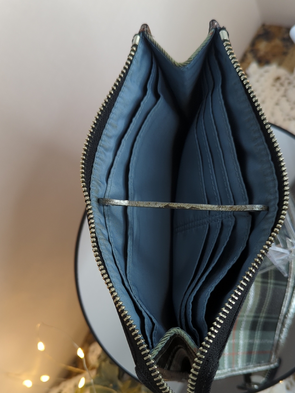 Coach Poppy Tartan Plaid Long Fabric Wallet ... Fits Your Phone! - Picture 4 of 7